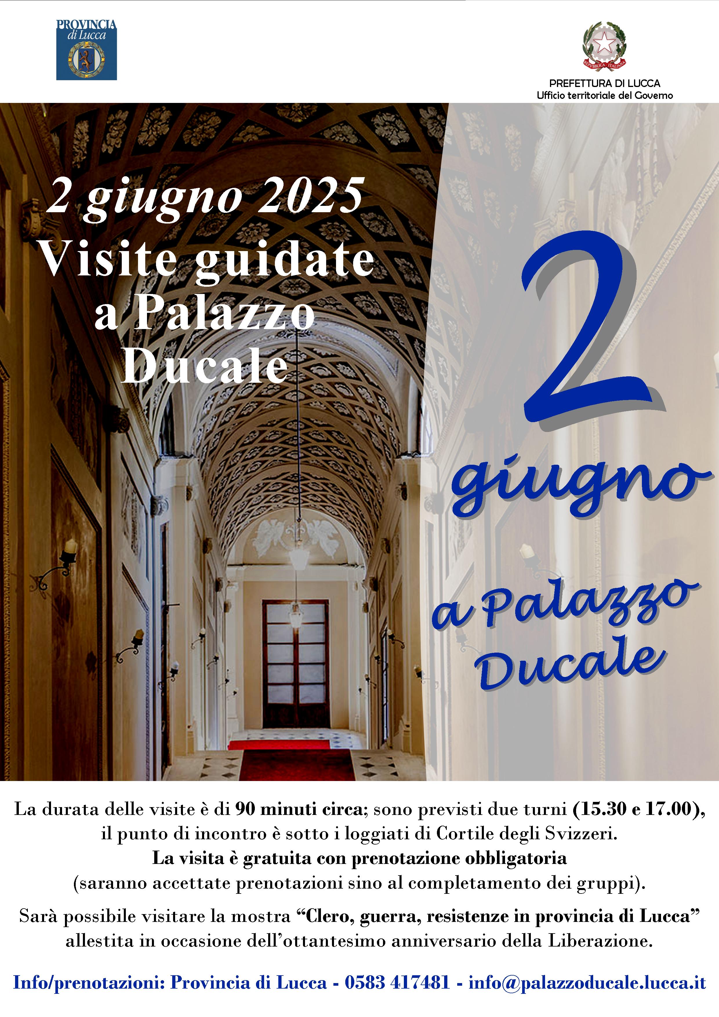 PALAZZO DUCALE - Il 2 Giugno, visite gratuite alle sale del palazzo