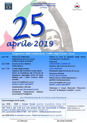 : LE CELEBRAZIONI IN PROGRAMMA A LUCCA PER LA FESTA DELLA LIBERAZIONE Schede primarie