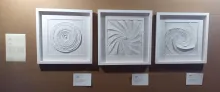 Quadri con effetti geometrici tridimensionali- artista Ann Lines- Regno Unito
