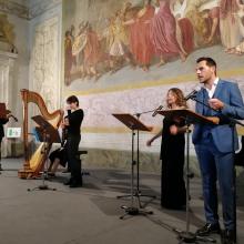 Palazzo Ducale il racconto di Amanda Sandrelli, Marco Brinzi e il Trio Syncordia (Lucca Classica Music Festival) 